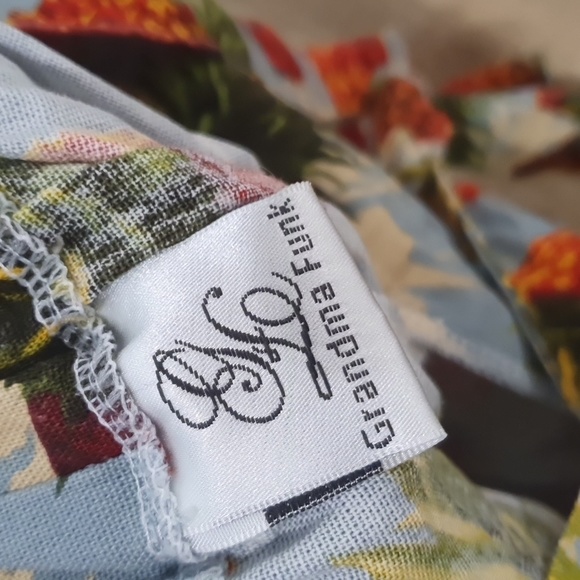 Grandma Funk Size 8 approx Tropical Pineapple Overalls Denim Feel with p… - Picture 5 of 6